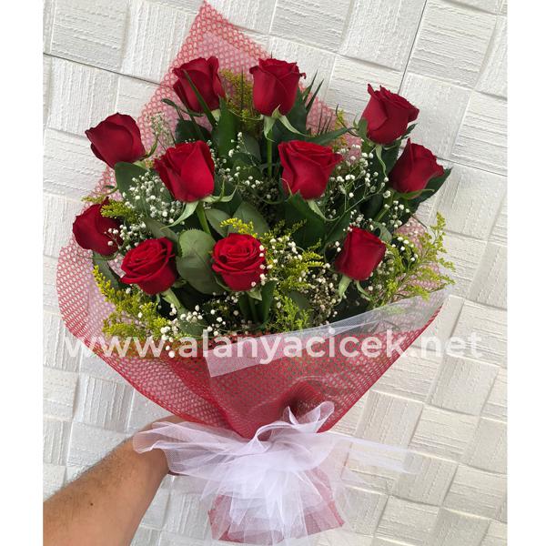 13 Red Roses Bouquet Resim 2