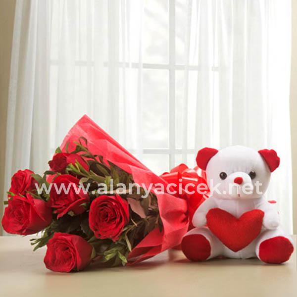 7 Roses and Teddy Resim 2