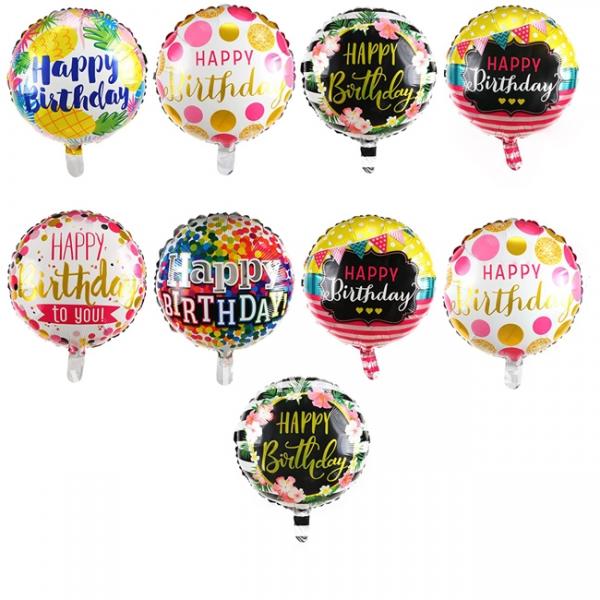 9 Foil Birthday Balloons Resim 2