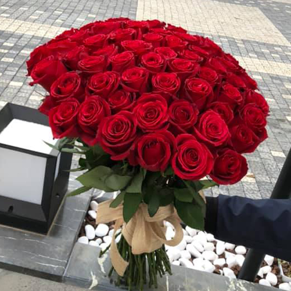 51 Red Roses Bouquet Resim 1