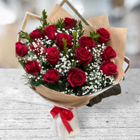  Alanya Flower Delivery Bouquet of 15 Red Roses
