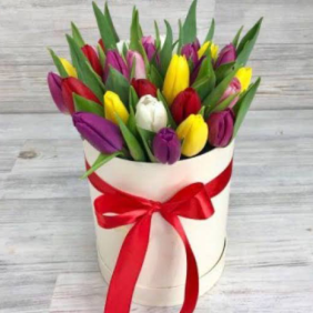 Флорист в Алании 25 тюльпанов в коробке