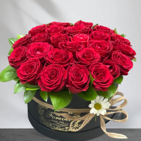 Цветы в Алании 25 красных роз в коробке