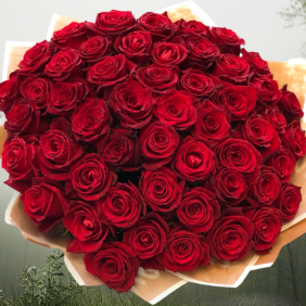  Alanya Flower Delivery Bouquet of 55 Red Roses