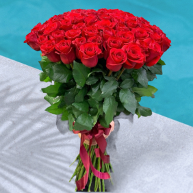  Alanya Flower Delivery Bouquet of 45 Red Roses
