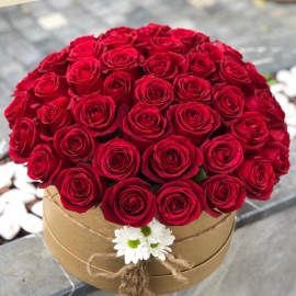  Флорист в Алании 51 красная роза в коробке