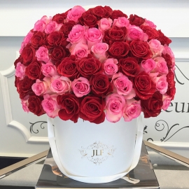  Alanya Flower Delivery in Box 75 Roses Pink and Red