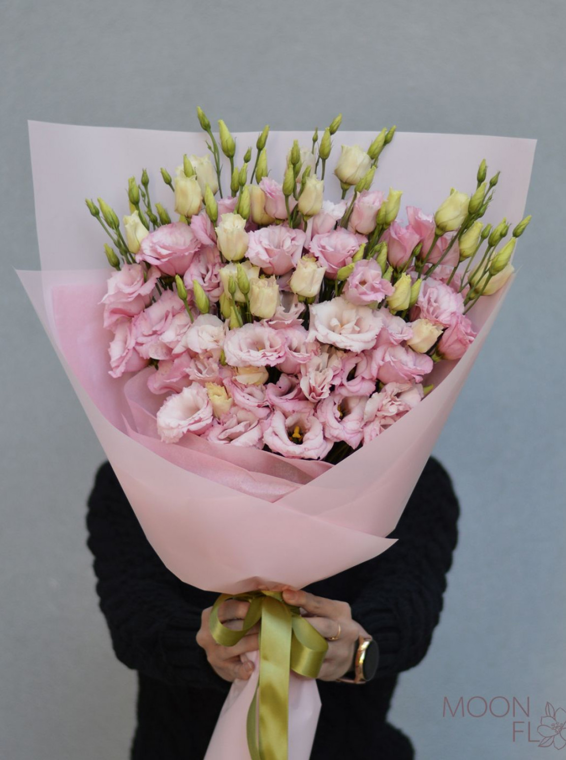 Pembe Lisyantus Buketi Xll